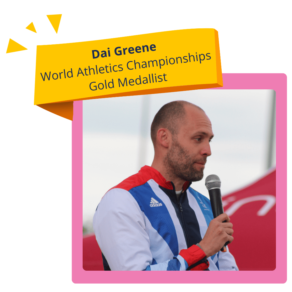 Dai Greene at the inspire+ Mini Olympics